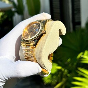 Đồng Hồ Rolex Day-Date Phủ Vàng 18K Cọc Số Đính Đá Chế Tác 40mm (1)