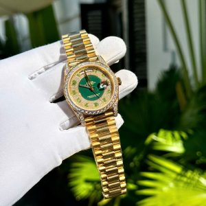 Đồng Hồ Rolex Day-Date Phủ Vàng Đính Moissanite Hong Kong 40mm (2)
