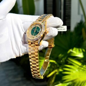 Đồng Hồ Rolex Day-Date Phủ Vàng Đính Moissanite Hong Kong 40mm (2)