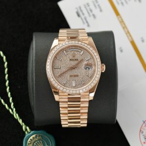 Đồng Hồ Rolex Day-Date Vàng Nguyên Khối Kim Cương Tự Nhiên (1)