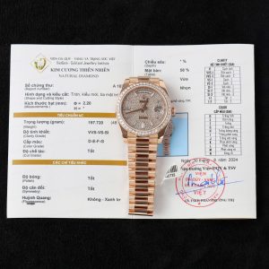 Đồng Hồ Rolex Day-Date Vàng Nguyên Khối Kim Cương Tự Nhiên 40mm (2)