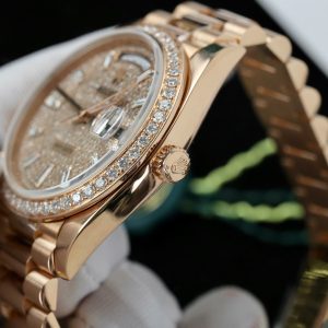 Đồng Hồ Rolex Day-Date Vàng Nguyên Khối Kim Cương Tự Nhiên (1)