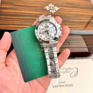 Đồng Hồ Rolex Daytona 116509 Chế Tác Mặt Vỏ Trai Trắng Đá Moissanite 40mm (4)