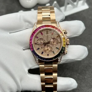 Đồng Hồ Rolex Daytona 116595 Vàng Thật Kim Cương Đá Quý Tự Nhiên 40mm (1)