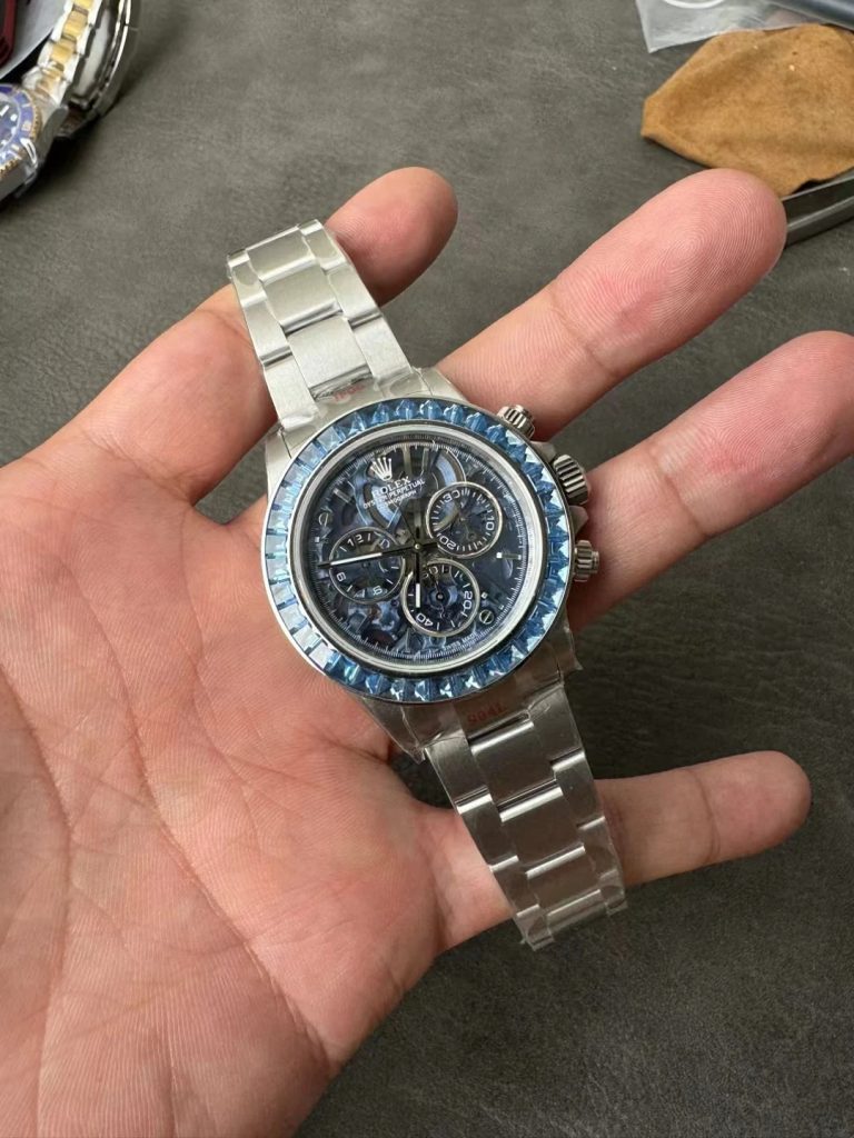 Đồng Hồ Rolex Daytona Arrola Challenge Đính Đá Xanh Sonic Factory 40mm (1)