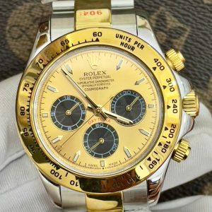 Đồng Hồ Rolex Daytona Fake Cao Cấp Màu Demi Vàng Máy Cơ 40mm (1)