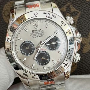Đồng Hồ Rolex Daytona Fake Máy Nhật Automatic Mặt Số Trắng 40mm (1)