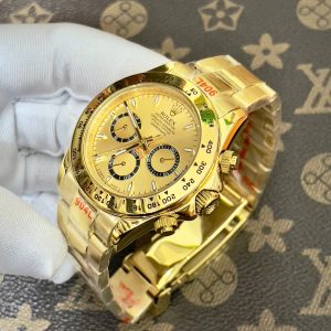 Đồng Hồ Rolex Daytona Fake Máy Nhật Mặt Màu Vàng Champagne 40mm (1)
