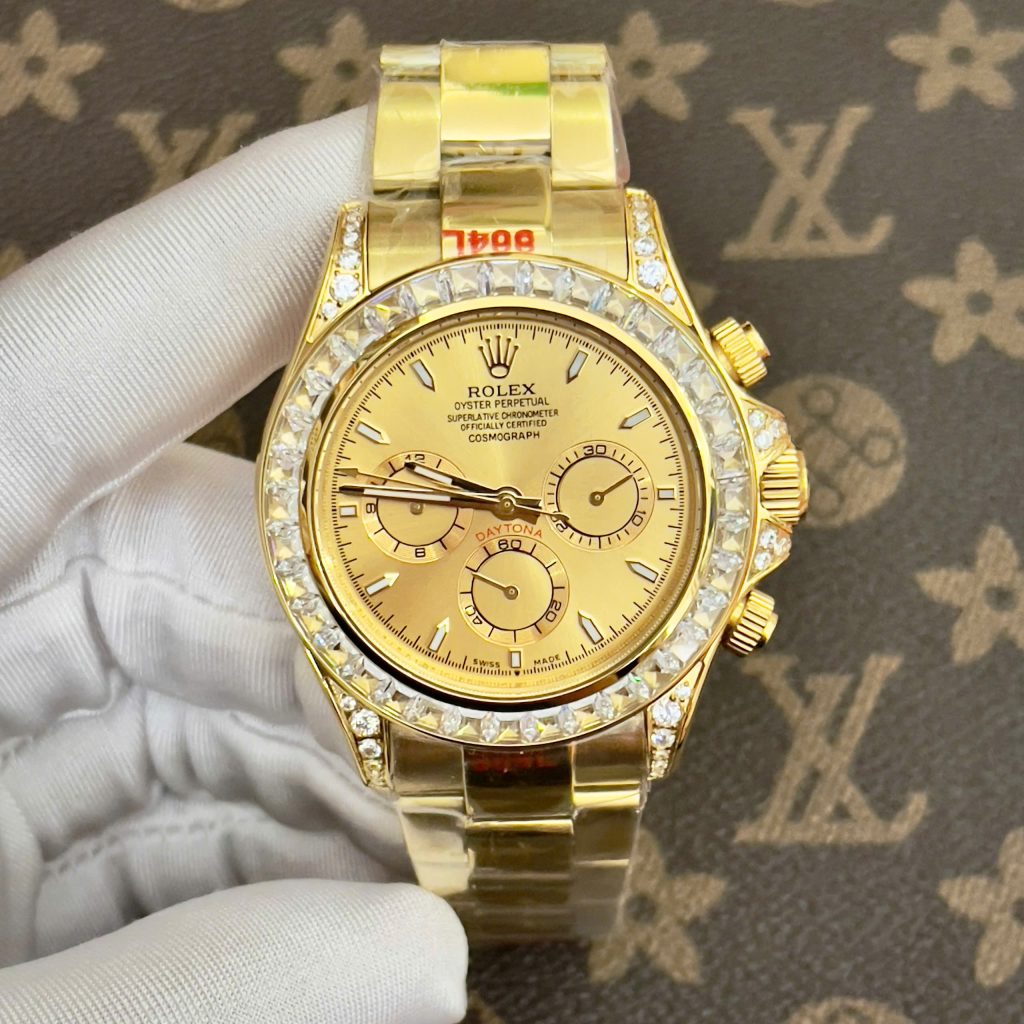 Đồng Hồ Rolex Daytona Nam Đính Đá Fake Máy Cơ Nhật 40mm (1)