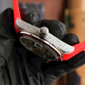 Đồng Hồ Rolex Fake Cao Cấp Đính Đá Viền Đỏ DateJust 41mm (1)