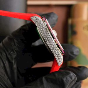 Đồng Hồ Rolex Fake Cao Cấp Đính Đá Viền Đỏ DateJust 41mm (1)