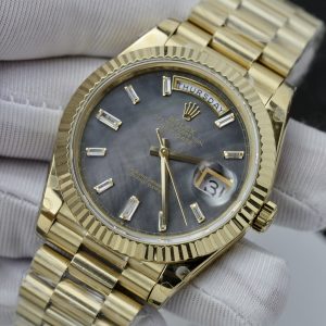 Đồng Hồ Rolex Fake Cao Cấp Mặt Xà Cừ Tím Máy Thụy Sỹ Day-Date 40mm (2)