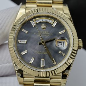 Đồng Hồ Rolex Fake Cao Cấp Mặt Xà Cừ Tím Máy Thụy Sỹ Day-Date 40mm (2)
