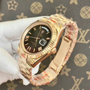 Đồng Hồ Rolex Fake Cơ Automatic Nhật Day-Date Mặt Ombre Xám 38-40mm (6)