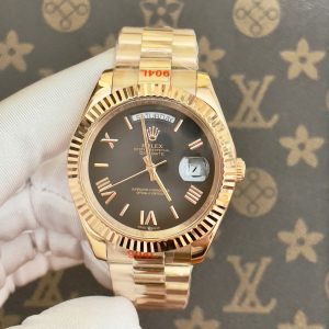 Đồng Hồ Rolex Fake Cơ Automatic Nhật Day-Date Mặt Ombre Xám 38-40mm (6)