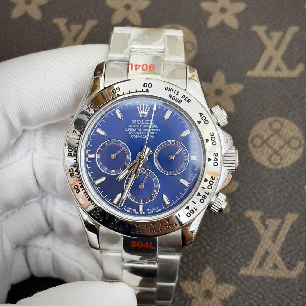 Đồng Hồ Rolex Fake Máy Nhật Automatic Daytona Mặt Xanh Dương 40mm (8)