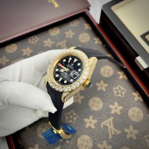 Đồng Hồ Rolex Nam Đính Đá CZ Màu Vàng Máy Cơ Nhật 41mm (1)