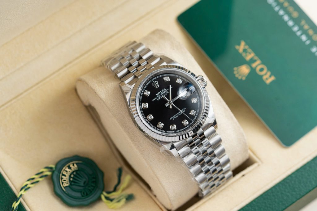 Đồng Hồ Rolex Nam Rep 1:1 Mặt Số Đen Đính Đá Xưởng Clean 126234 36mm (1)