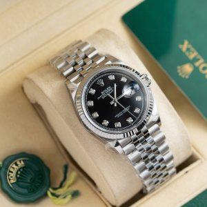 Đồng Hồ Rolex Nam Rep 1:1 Mặt Số Đen Đính Đá Xưởng Clean 126234 36mm (1)