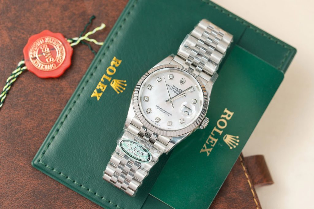 Đồng Hồ Rolex Nam Rep 11 Mặt Số Xà Cừ Trắng Xưởng Clean 126234 36mm (1)