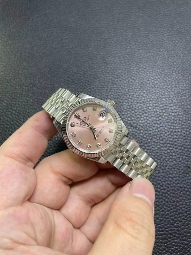 Đồng Hồ Rolex Nữ Dây Kim Loại DateJust Mặt Số Hong GS Factory 31mm (7)