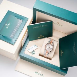 Đồng Hồ Rolex Nữ Dây Kim Loại Mặt Số Bạc Cọc Số Đính Đá Rep 11 31mm (1)
