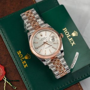 Đồng Hồ Rolex Phủ Vàng Thật DateJust Cọc Số Dạ Quang Xưởng GM 41mm (1)