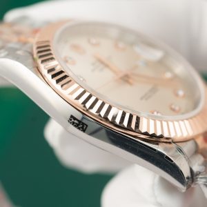 Đồng Hồ Rolex Phủ Vàng Thật DateJust Cọc Số Dạ Quang Xưởng GM 41mm (11)