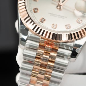 Đồng Hồ Rolex Phủ Vàng Thật DateJust Cọc Số Dạ Quang Xưởng GM 41mm (11)