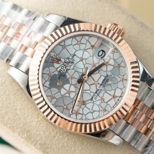 Đồng Hồ Rolex Phủ Vàng Thật Mặt Hoa Lá Chế Tác Hong Kong 31mm (1)