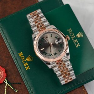 Đồng Hồ Rolex Phủ Vàng Thật Mặt Số Wimbledon Datejust Xưởng GM 41mm (1)