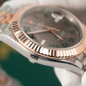 Đồng Hồ Rolex Phủ Vàng Thật Mặt Số Wimbledon Datejust Xưởng GM 41mm (1)