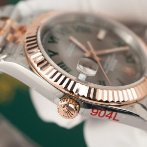 Đồng Hồ Rolex Phủ Vàng Thật Mặt Số Wimbledon Datejust Xưởng GM 41mm (1)