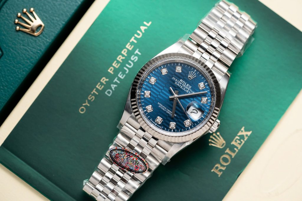 Đồng Hồ Rolex Replica 11 Mặt Xanh Dương Cọc Số Đá Xưởng Clean 126234 36mm (2)