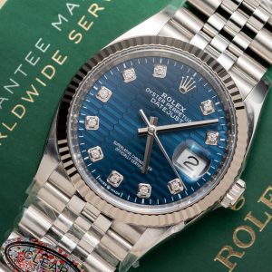 Đồng Hồ Rolex Replica 11 Mặt Xanh Dương Cọc Số Đá Xưởng Clean 126234 36mm (2)