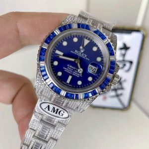 Đồng Hồ Rolex Submariner Chế Tác Full Đá Máy Thụy Sỹ Xưởng AMG 40mm (6)