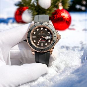 Đồng Hồ Rolex Yacht Master Phủ Vàng Hồng 18K Màu Đen Xưởng Clean 40mm (2)