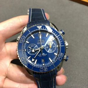 Đồng Hồ Seamaster Planet Ocean Chronograph Automatic Màu Xanh OMF 45 (5)