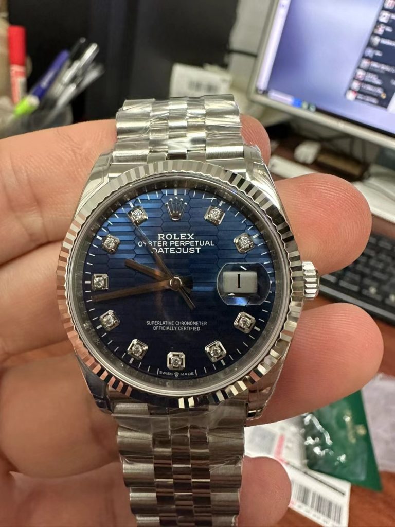 Replica Rolex Watch DateJust 126234 Blue Fluted Dial VS Factory 36mm (2)
