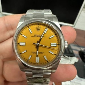 Rolex Oyster Perpetual 124300 Yellow Dial Replica Watch Clean Factory 41mm (6)