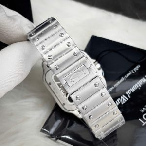 Đồng Hồ Cartier Fake Máy Nhật Pin Mặt Xanh Dây Kim Loại Nam 40mm (7)