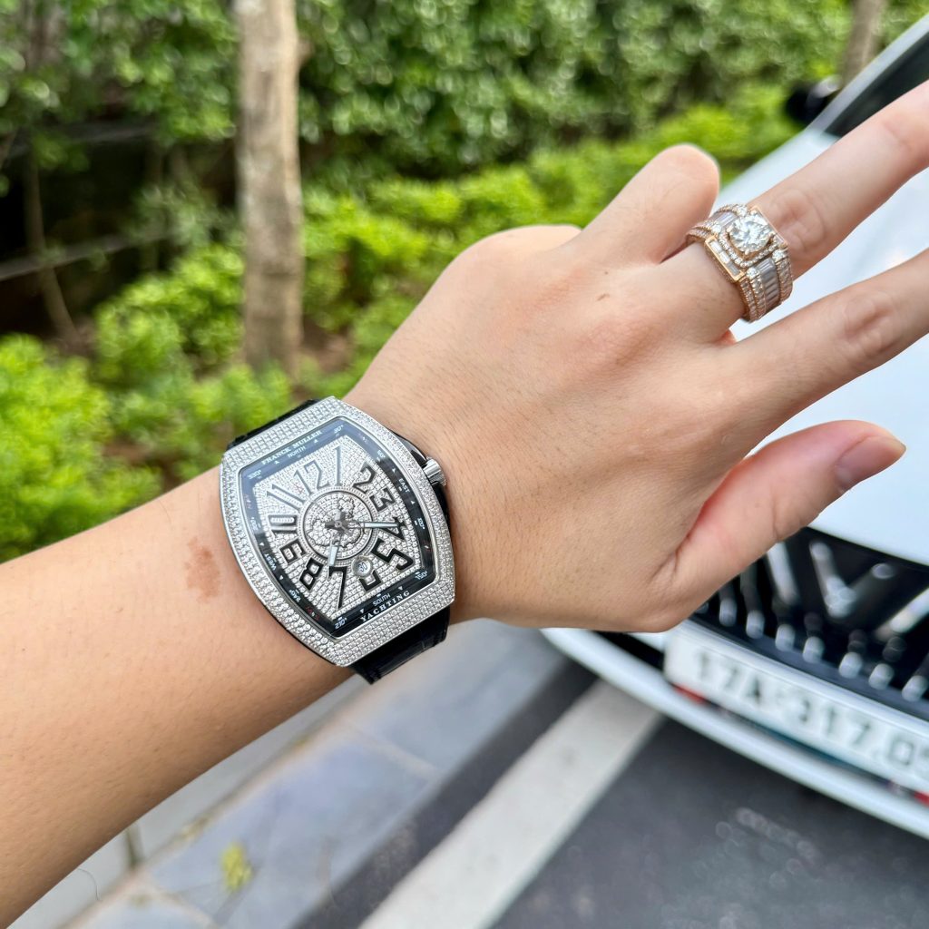 Đồng Hồ Franck Muller Đính Full Đá Vanguard V45 Xưởng ABF Replica 45mm (1)