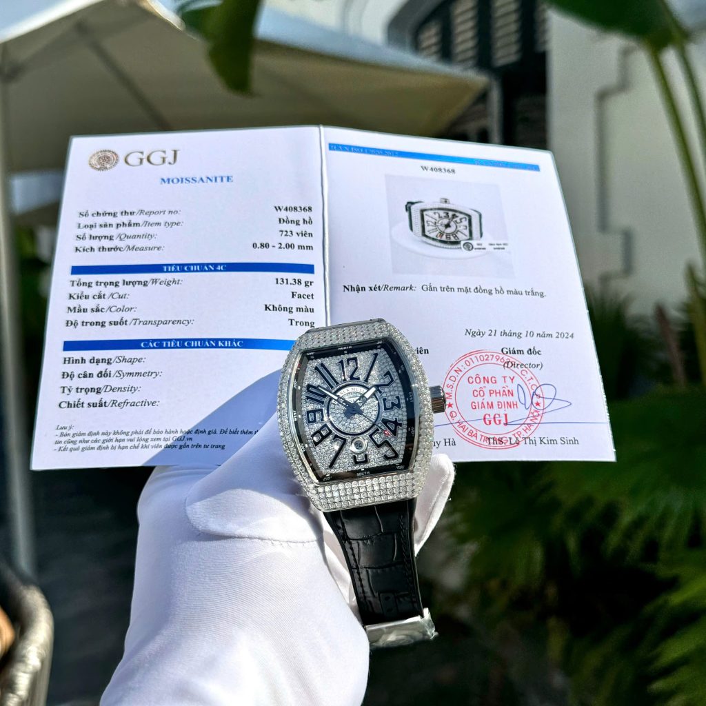 Đồng Hồ Franck Muller V45 Đính Full Đá Moissanite Hong Kong 45mm (1)