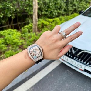 Đồng Hồ Franck Muller V45 Đính Full Kim Cương Nhân Tạo Rep 11 Xưởng ABF 45mm (1)