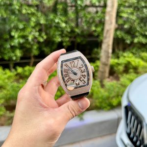 Đồng Hồ Franck Muller V45 Đính Full Kim Cương Nhân Tạo Rep 11 Xưởng ABF 45mm (1)