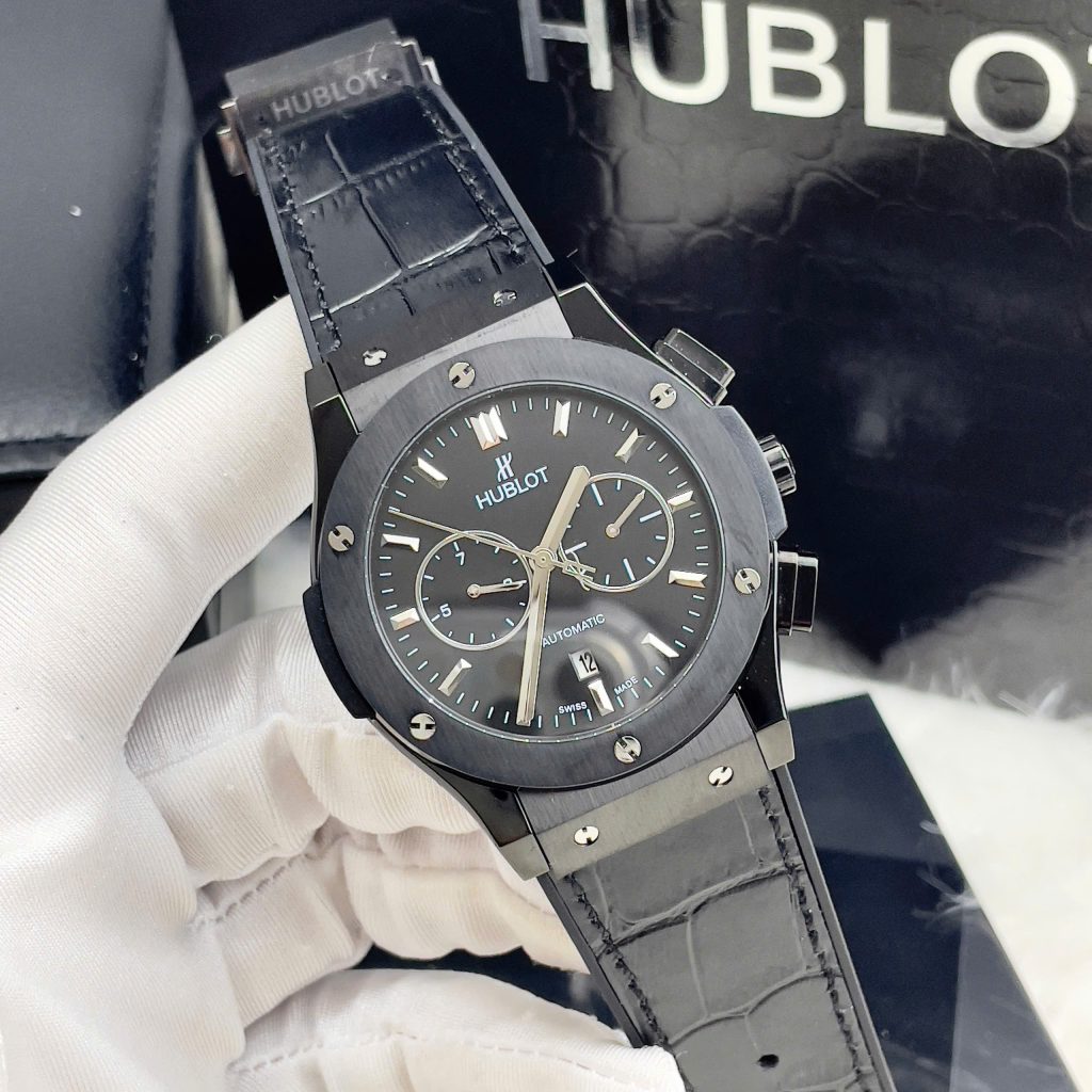 Đồng Hồ Hublot Chronograph Màu Đen Máy Cơ Nhật Fake Cao Cấp 42mm (4)