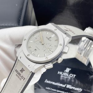 Đồng Hồ Hublot Chronograph Màu Xám Máy Cơ Automatic Fake Nhật 42mm (6)