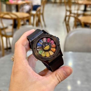 Đồng Hồ Hublot Classic Fusion Takashi Murakami Rainbow Vỏ Gốm Đen 42mm (3)