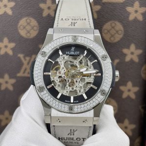 Đồng Hồ Hublot Cơ Lộ Máy Nhật Nam Đính Đá Dây Cao Su 42mm (6)