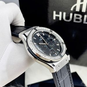 Đồng Hồ Hublot Fake Cao Cấp Máy Cơ Nhật Màu Đen Đính Đá 42mm (6)